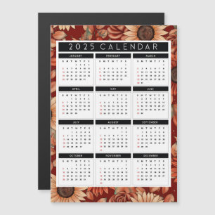 2025 Sunflower Magnetic Calendar –Year-at-a-Glance