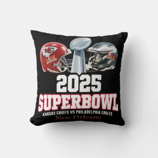 2025 Super Bowl Showdown  Throw Pillow