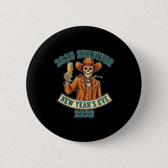2025 Survivor New Year's Eve 2026  2 Inch Round Button (Front)