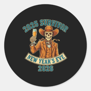 2025 Survivor New Year's Eve 2026  Classic Round Sticker