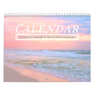 2025 Tropical Beach Uplifting Psalms Bible Verses Calendar