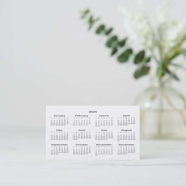 2025 Wallet Size Calendar Business Card (Standing Front)