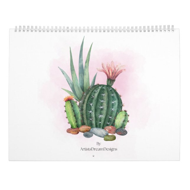 2025 Watercolor Desert Wall Calendar (Back)