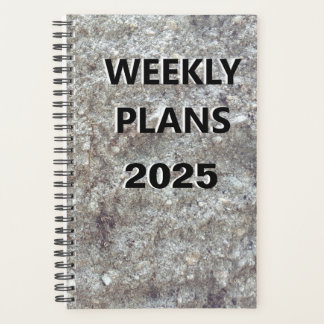 2025 Weekly Plans Simple Carved Stone Image Design Planner