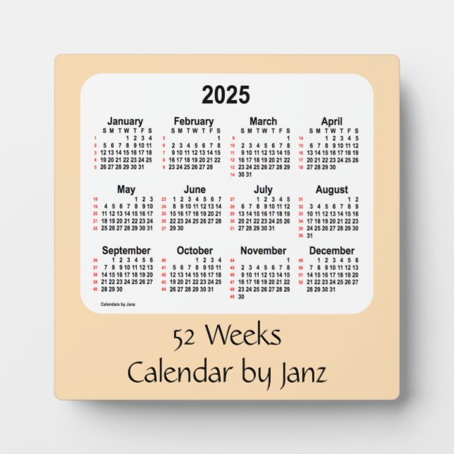 2025 Wheat 52 Weeks Calendar by Janz Plaque (Front)