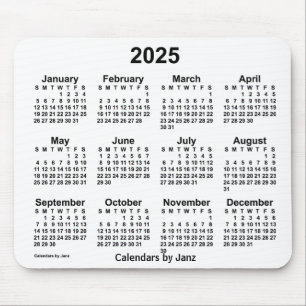 2025 White Calendar by Janz Mouse Pad