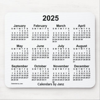 2025 White Calendar by Janz Mouse Pad