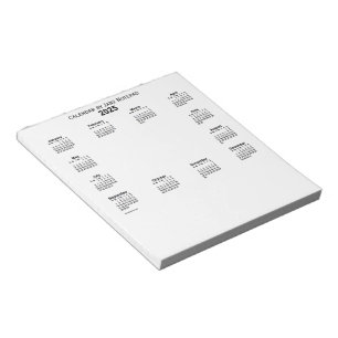 2025 White Calendar by Janz Notepad