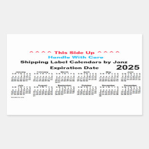 2025 White Shipping Calendar by Janz Sticker