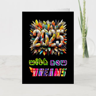 2025 With New Dreams Foil Holiday Card