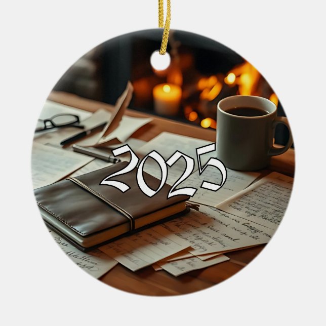 2025 Writer Ceramic Ornament (Front)
