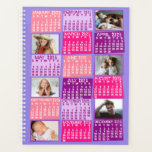2025 Year Monthly Calendar 12 Photo Collage Pink Planner<br><div class="desc">Add some mid-century modern coolness to your life with this gorgeous 2025 calendar planner that includes room for 12 of your custom photos. On the inside, these planners have pages for you to organize your weeks and months. With the addition of the yearly calendar cover, you'll be able to see...</div>