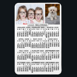 2025 Year Monthly Calendar White | Photo Template Magnet<br><div class="desc">This personalized 2025 year monthly calendar magnet shows the days of the week for each month in bold easy-to-read black on a white background. Easily add your own horizontal and vertical photographs to the top. This is a simple, modern calendar magnet to help you conquer the new year. Always know...</div>