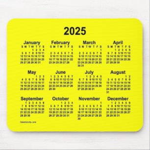 2025 Yellow Calendar by Janz Mouse Pad