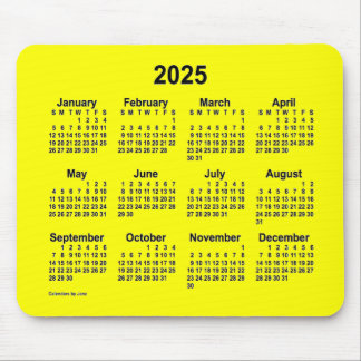 2025 Yellow Calendar by Janz Mouse Pad