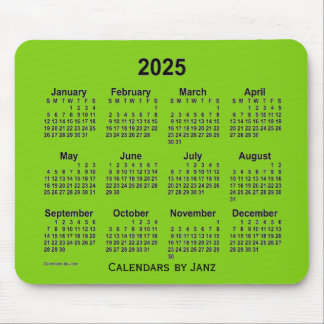 2025 Yellow Green Calendar by Janz Mouse Pad