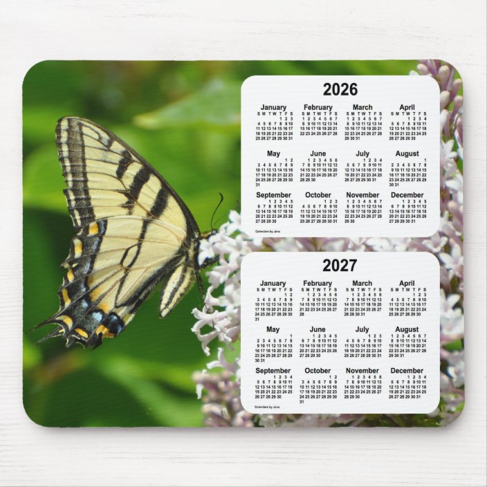 2026-2027 Swallowtail Butterfly Calendar by Janz Mouse Pad | Zazzle.ca