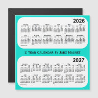 2026-2027 Turquoise 2 Year Calendar by Janz