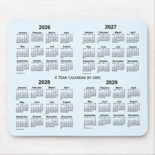 2026-2029 Alice Blue 4 Year Calendar by Janz  Mouse Pad