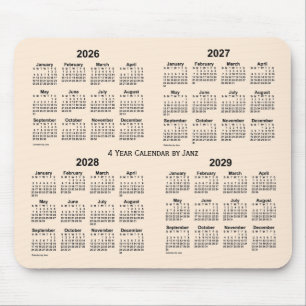 2026-2029 Antique White 4 Year Calendar by Janz Mouse Pad