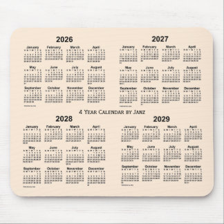 2026-2029 Antique White 4 Year Calendar by Janz Mouse Pad