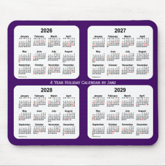 2026-2029 Purple Holiday Calendar by Janz Mouse Pad