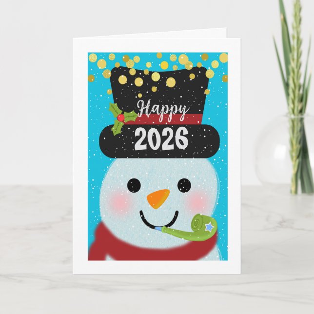 2026 Add a Year New Year Snowman Card (Front)