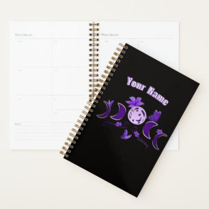 2026 Aesthetic Celestial Moon & Purple Lilies Hard Planner