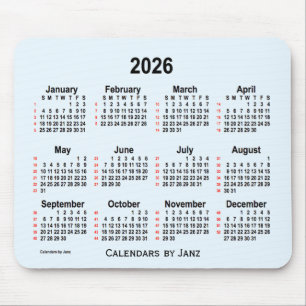 2026 Alice Blue 52 Weeks Calendar by Janz Mouse Pad