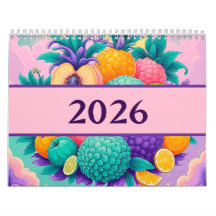 2026 année avec fruits Calendrier
