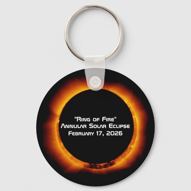 2026 Annular Ring of Fire Solar Eclipse Keychain (Front)