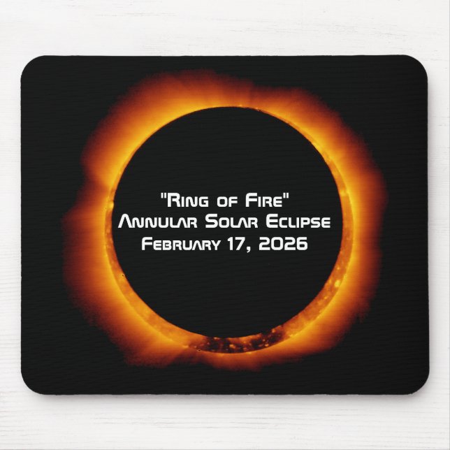 2026 Annular Ring of Fire Solar Eclipse Mouse Pad (Front)