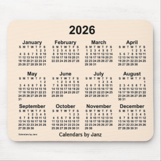 2026 Antique White Calendar by Janz Mouse Pad