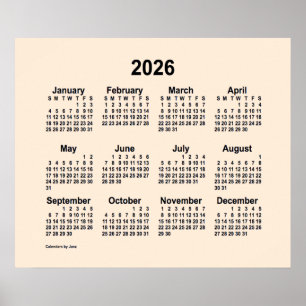 2026 Antique White Calendar by Janz Print