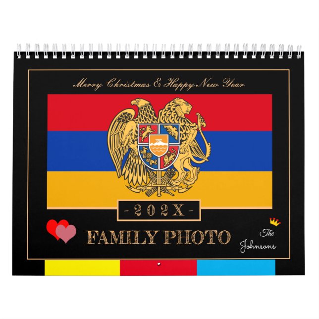 2026 Armenian Flag & Happy New Year, Armenia photo Calendar (Cover)