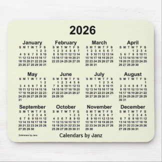 2026 Beige Calendar by Janz Mouse Pad