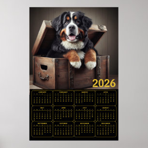 2026 Bernese Mountain Dog Calendar Poster