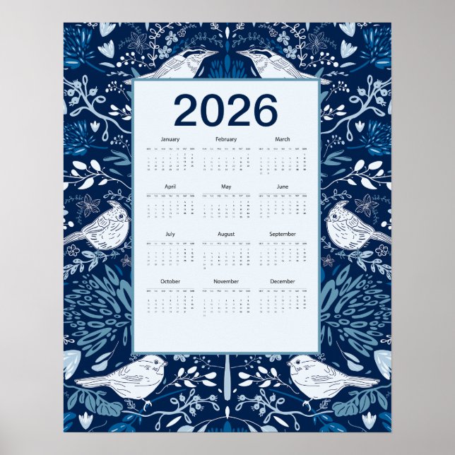 2026 Birds Calendar Poster (Front)