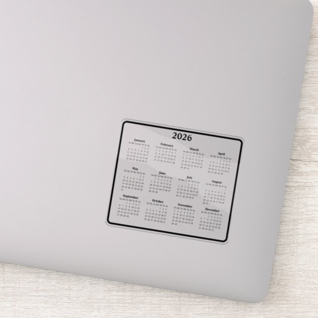 2026 Black and White Calendar (Detail)