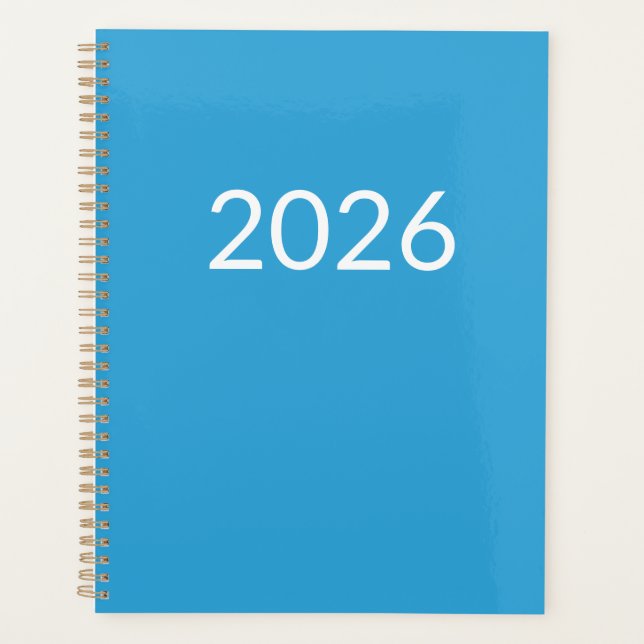 2026 Blue Colour Personalize Planner (Front)