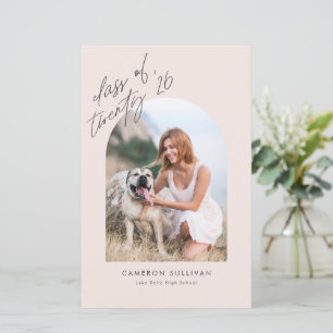 2026 Blush Arch Photo Graduation Announcement