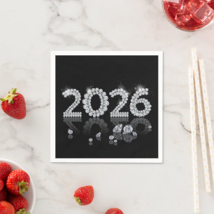 2026 Brilliant Diamonds Luxury New Year Napkin