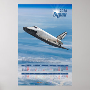 2026 Buran Soviet Shuttle Poster Calendar