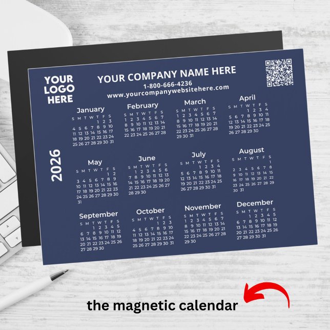 2026 Business Your Logo QR Code Calendar Magnet (Creator Uploaded)