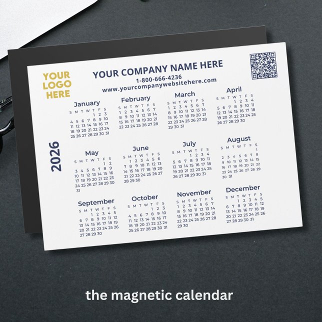 2026 Business Your Logo QR Code Calendar Magnet  (Creator Uploaded)