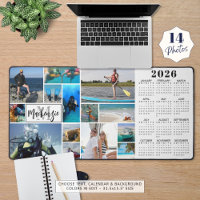 2026 Calendar 14 Photos Monogram Name Custom Colou