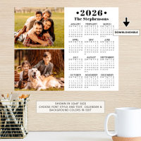 2026 Calendar 2 Photos Personalized Poster