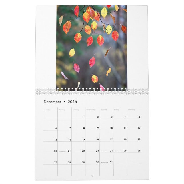 2026 Calendar (Autumn Leaves- Created by Grok) (Dec 2026)