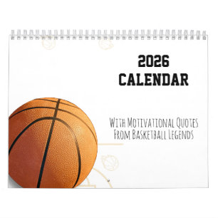 2026 Calendar Basketball Motivational Quotes 