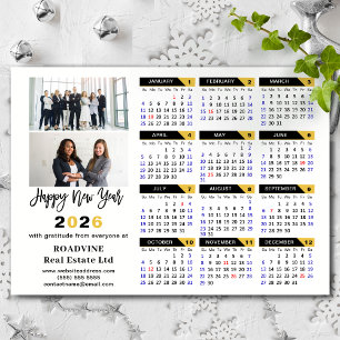 2026 Calendar Black Gold Business 2 Photo Magnetic